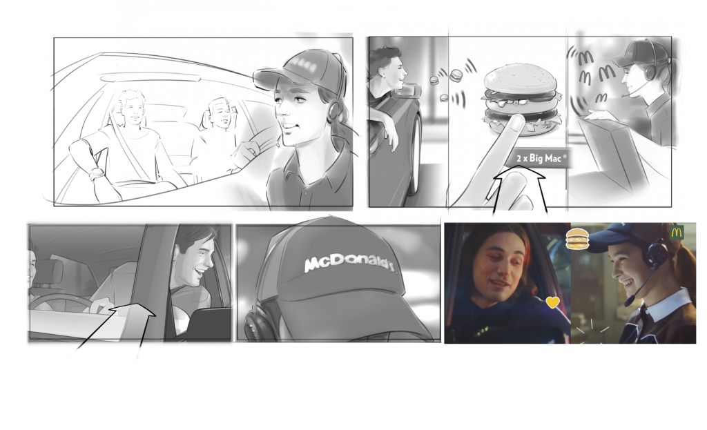 Storyboard Mc Donald's Mc Drive (Agentur: doity Berlin) 